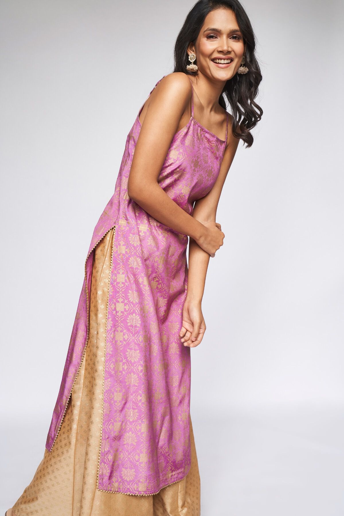 3 - Lilac Brocade Kurta, image 4