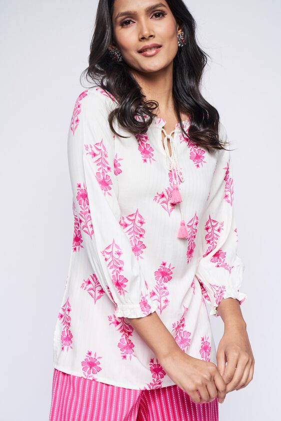 1 - Pink Floral Straight Top, image 1