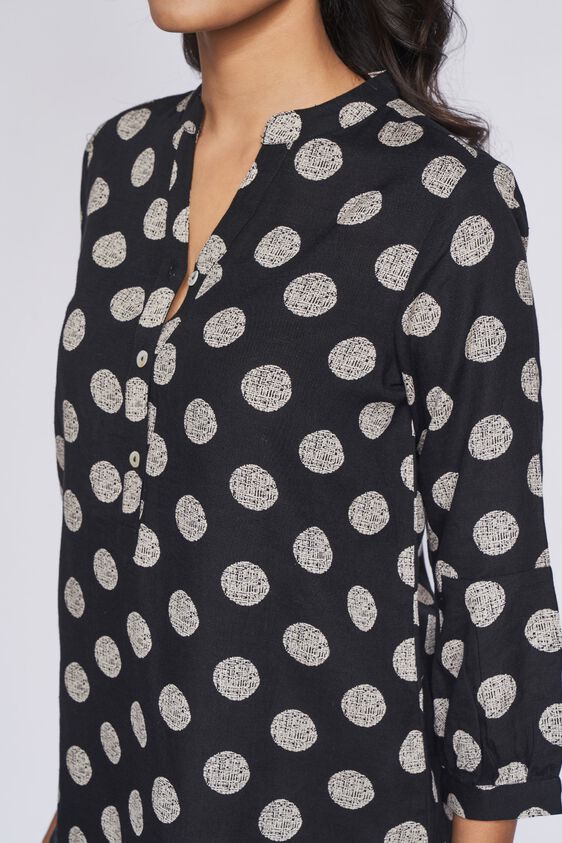 6 - Black Polka Dots Shirt Style Top, image 6