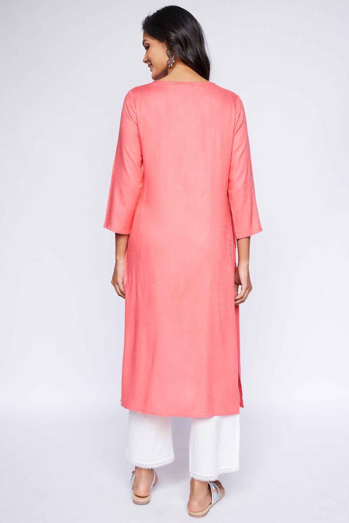 5 - Coral Regular Length Kurta, image 5