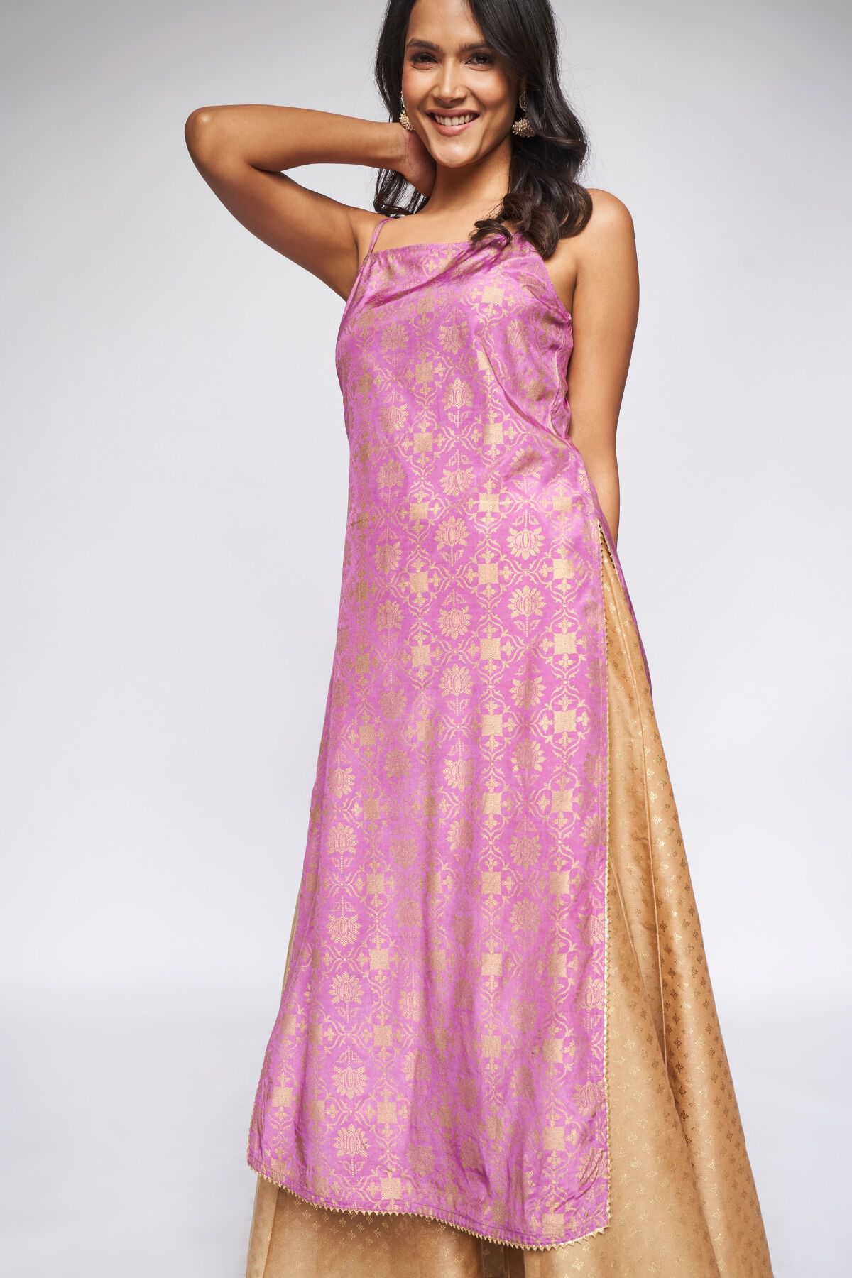 1 - Lilac Brocade Kurta, image 2