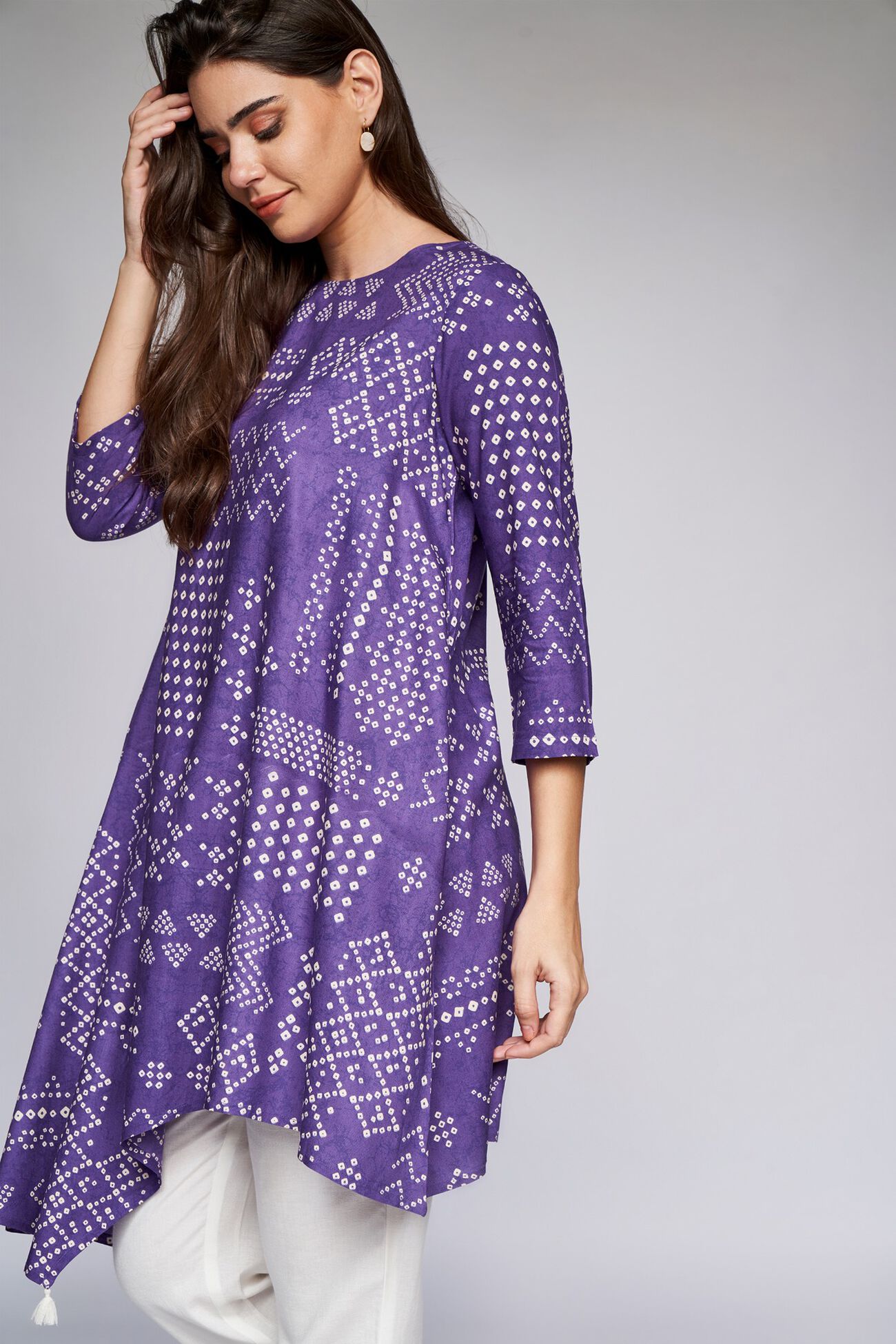 5 - Purple Ethnic Motifs A-Line Tunic, image 5