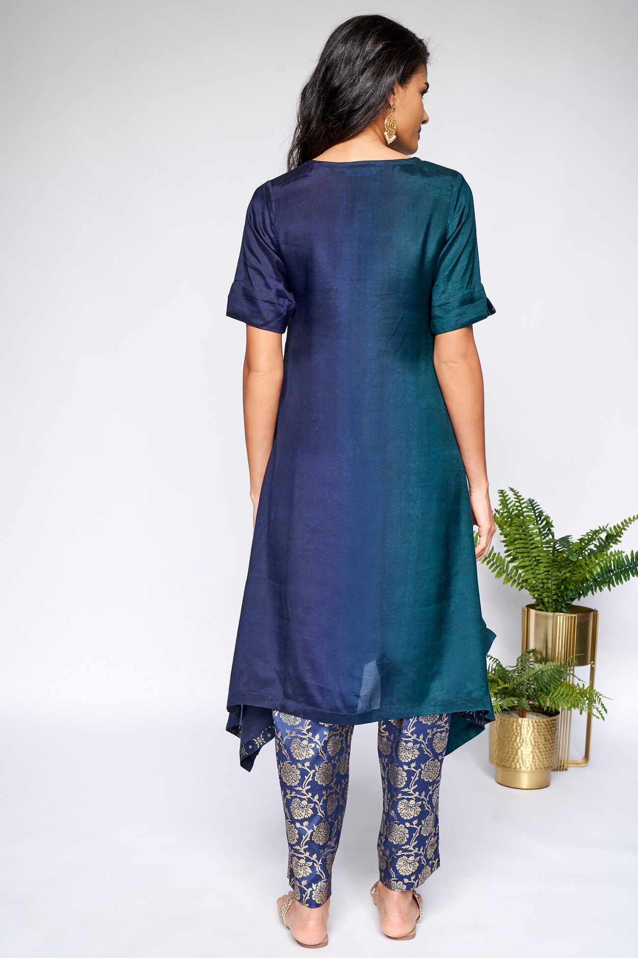 4 - Indigo Regular A-Line Kurta, image 4