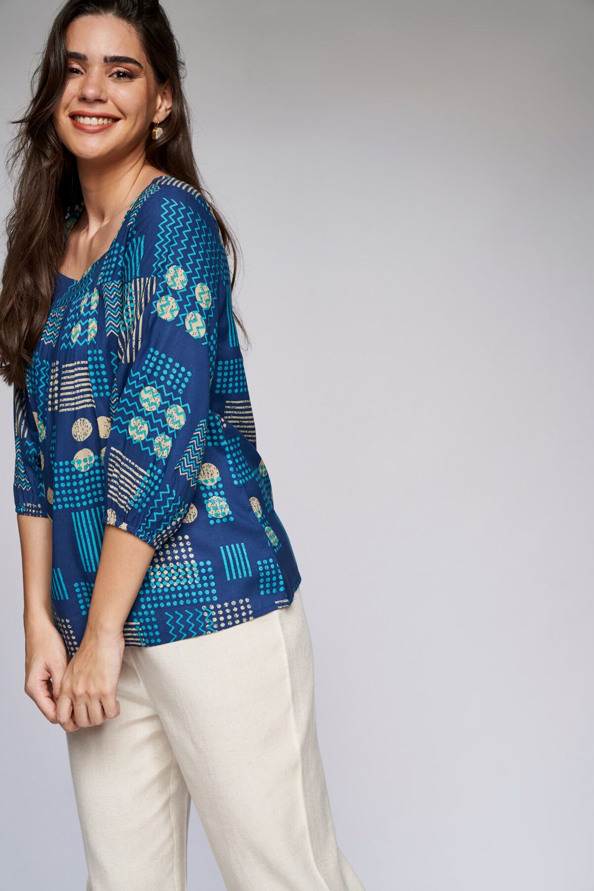 2 - Indigo Bohemian Trapese Top, image 2