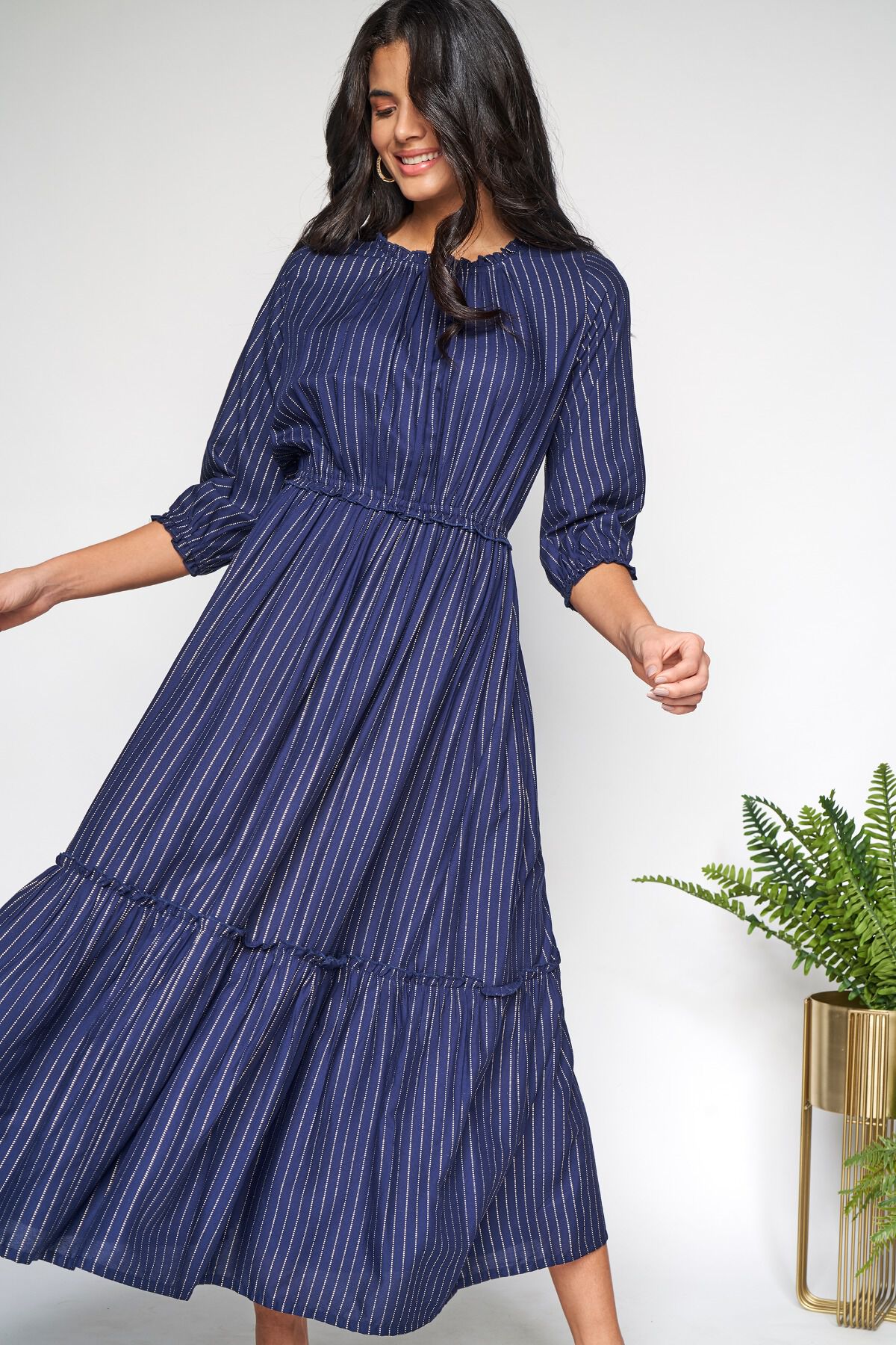 2 - Indigo Regular Fit and Flare Dress, image 2