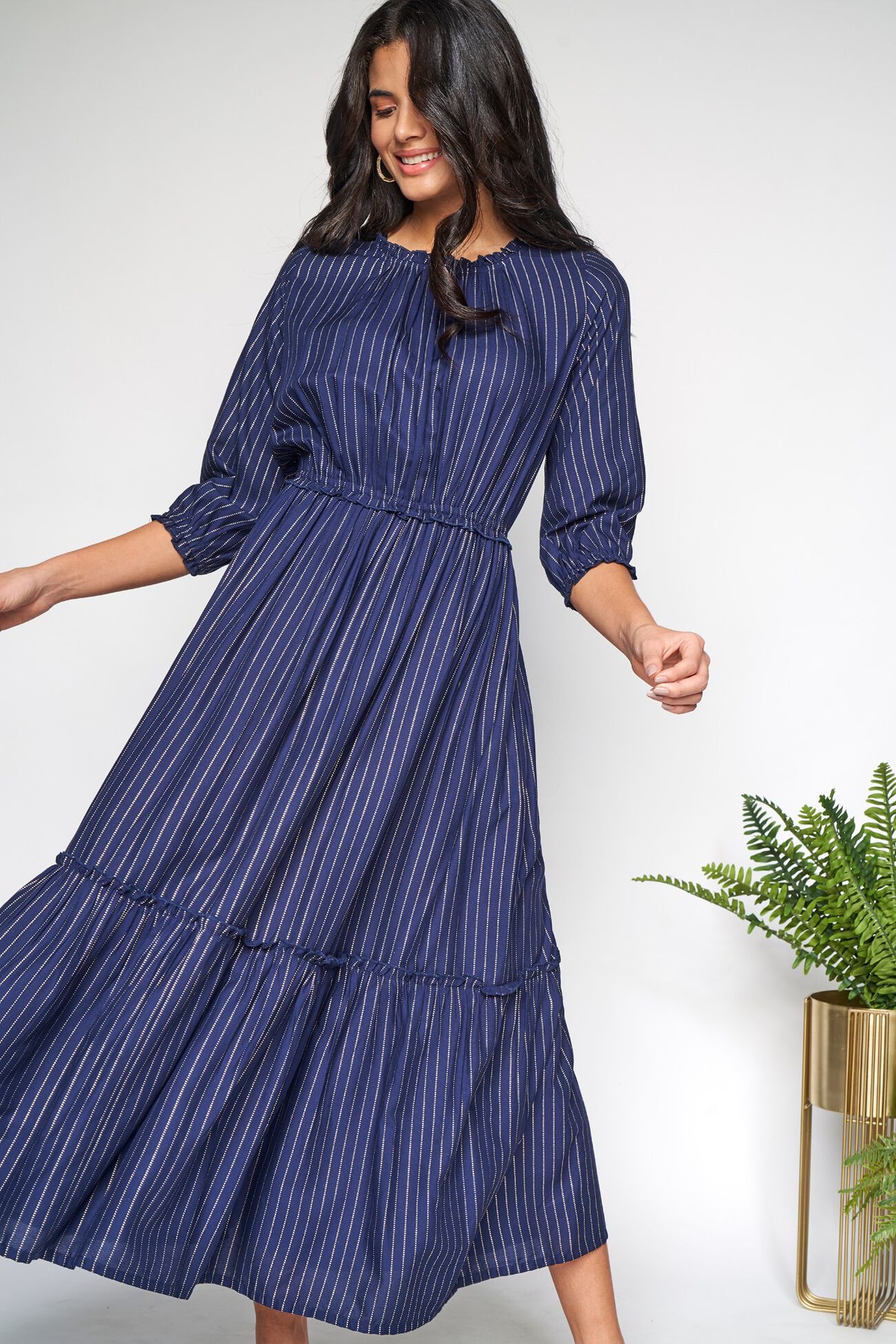 2 - Indigo Regular Fit and Flare Dress, image 2