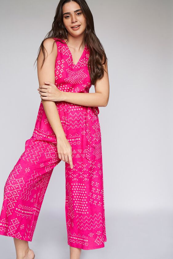 5 - Dark Pink Ethnic Motifs Jump Suit, image 5