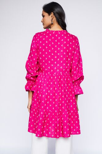 7 - Dark Pink Ethnic Motifs Fit & Flare Dress, image 7