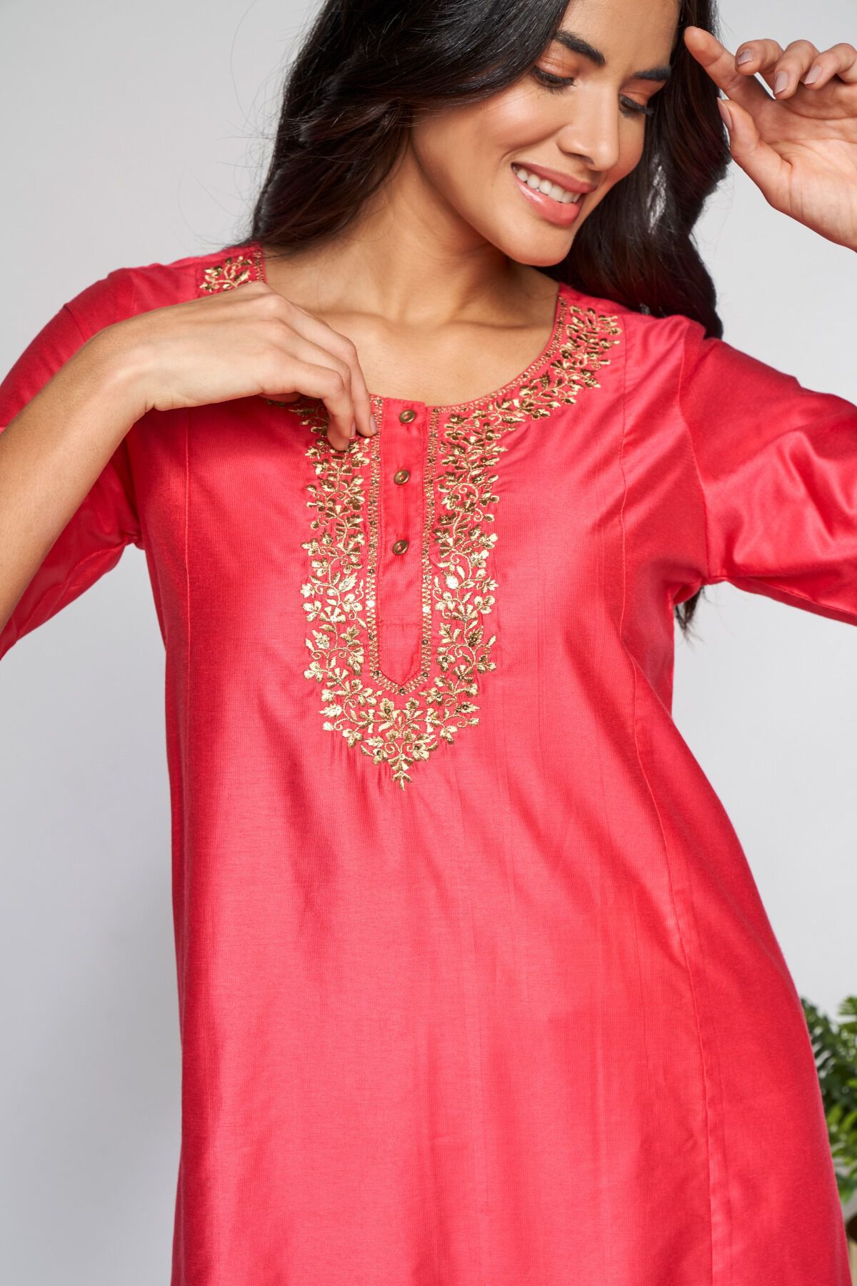 5 - Pink Embroidered Short Tunic, image 5