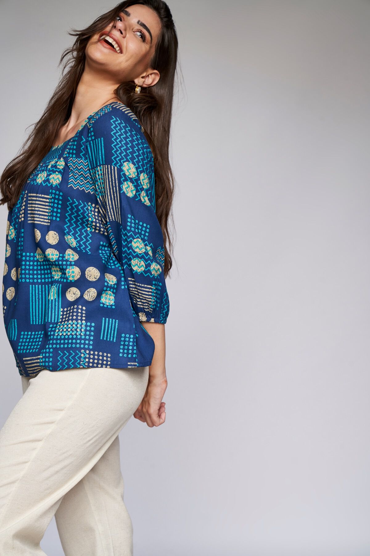 3 - Indigo Bohemian Trapese Top, image 3