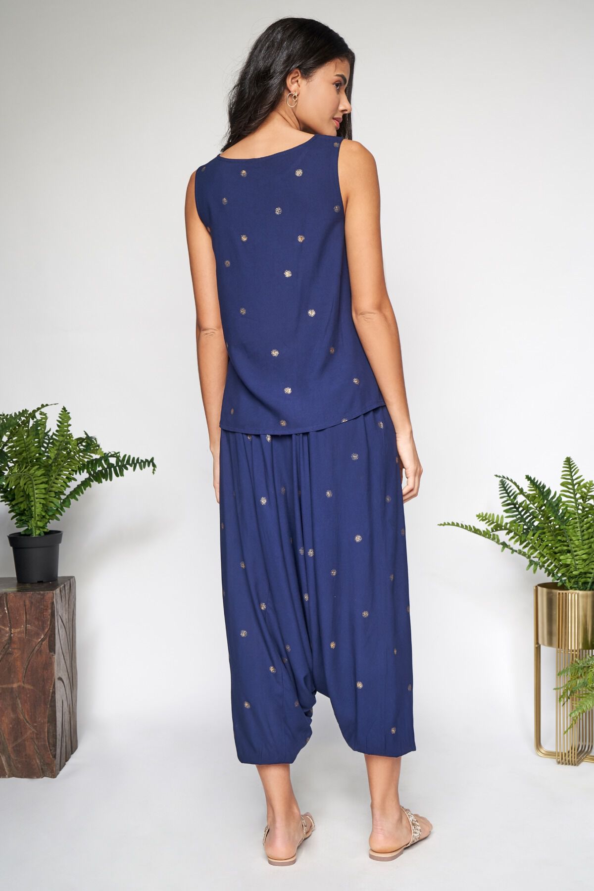 5 - Indigo Regular A-Line Dhoti Set, image 5