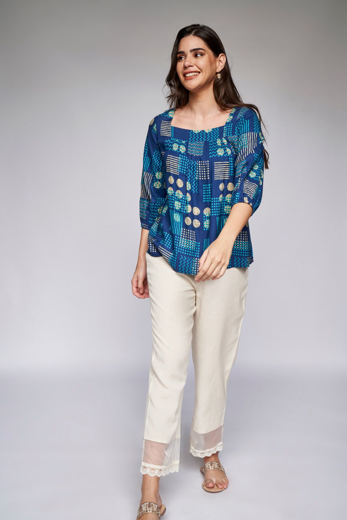 4 - Indigo Bohemian Trapese Top, image 4