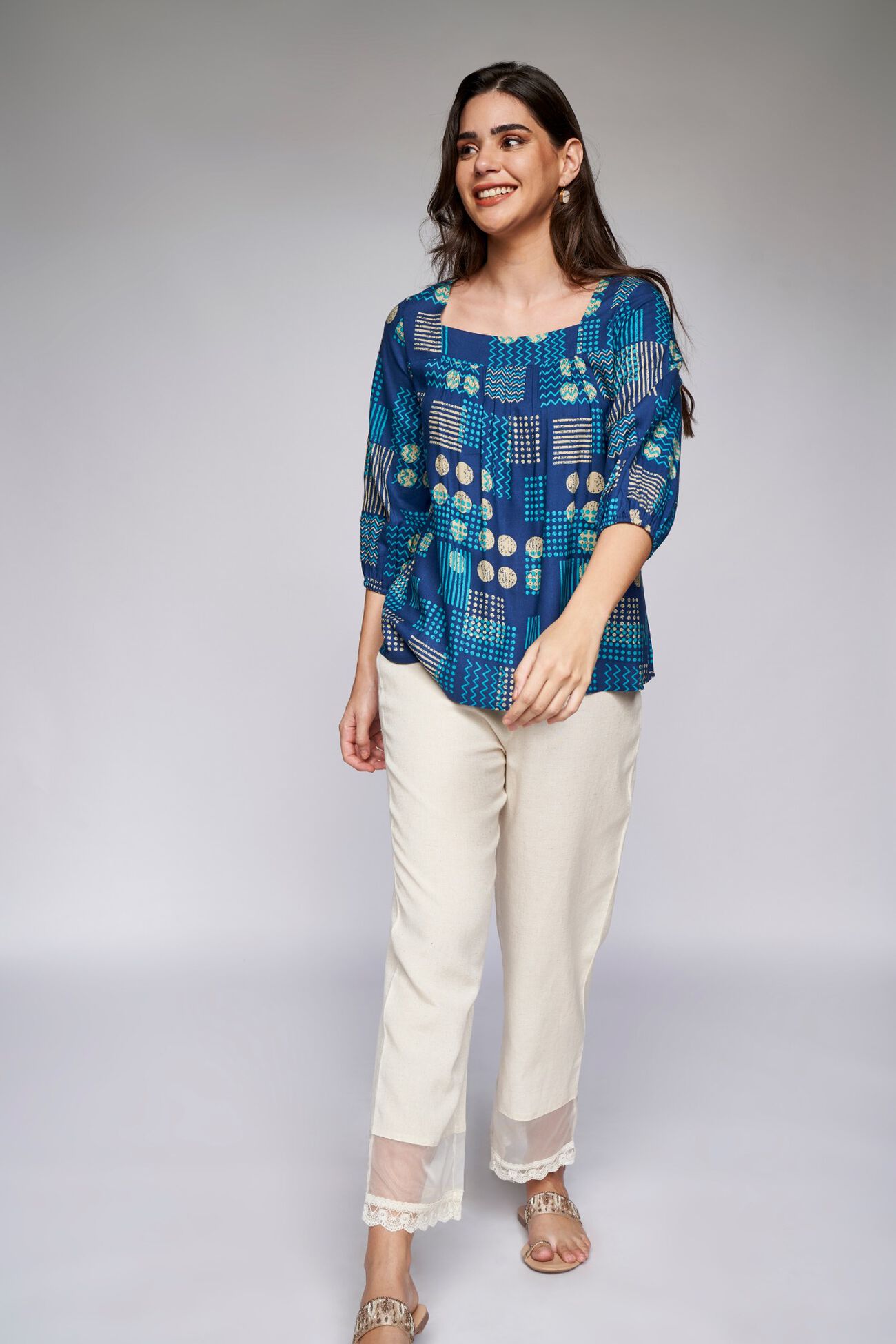 4 - Indigo Bohemian Trapese Top, image 4
