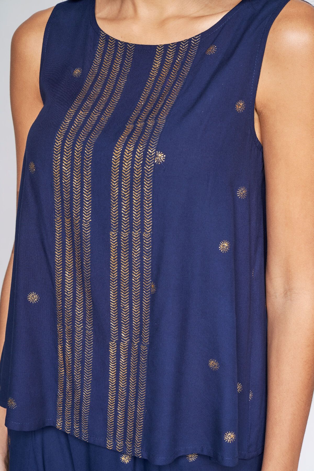 6 - Indigo Regular A-Line Dhoti Set, image 6