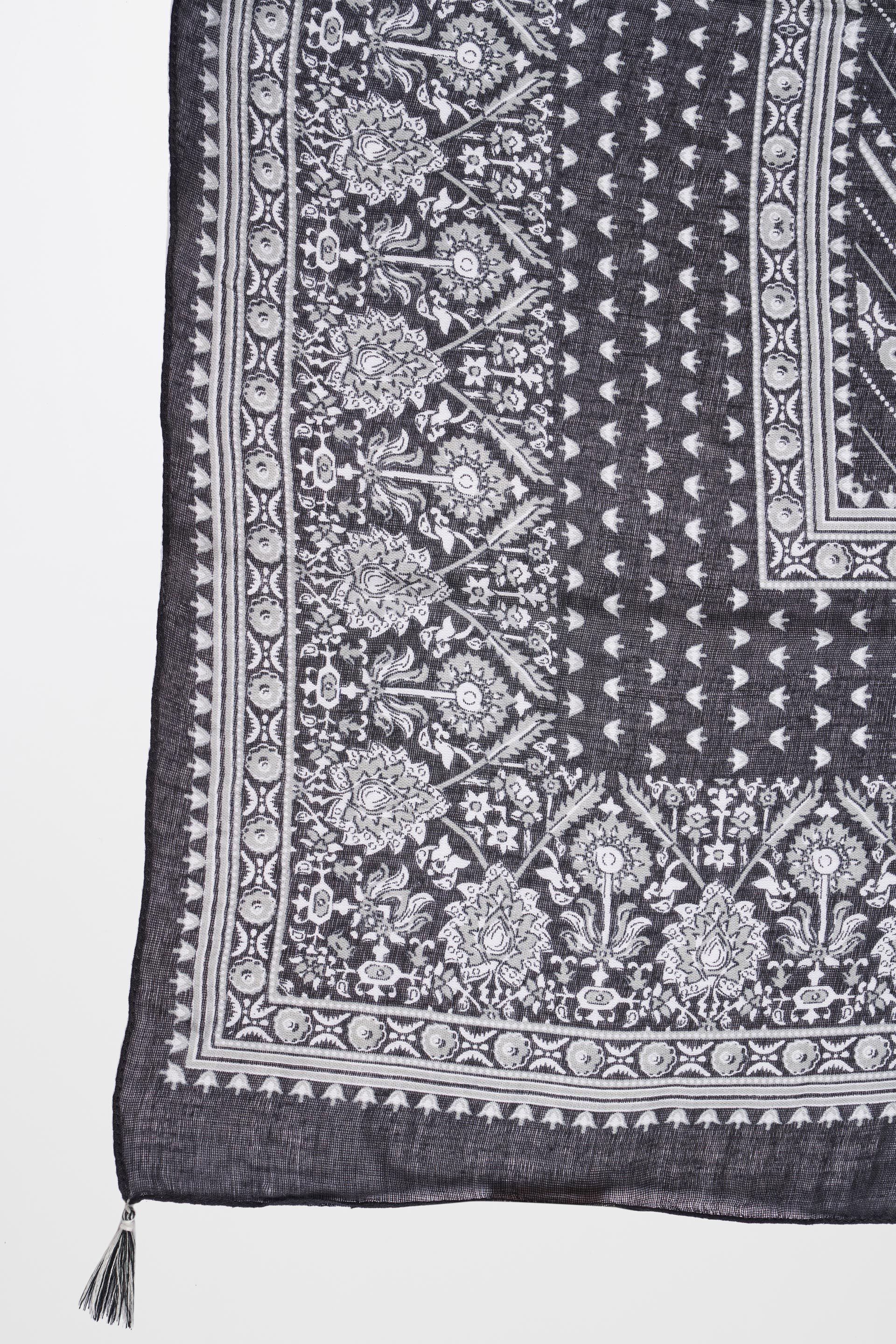 Black Print Scarf, , image 2