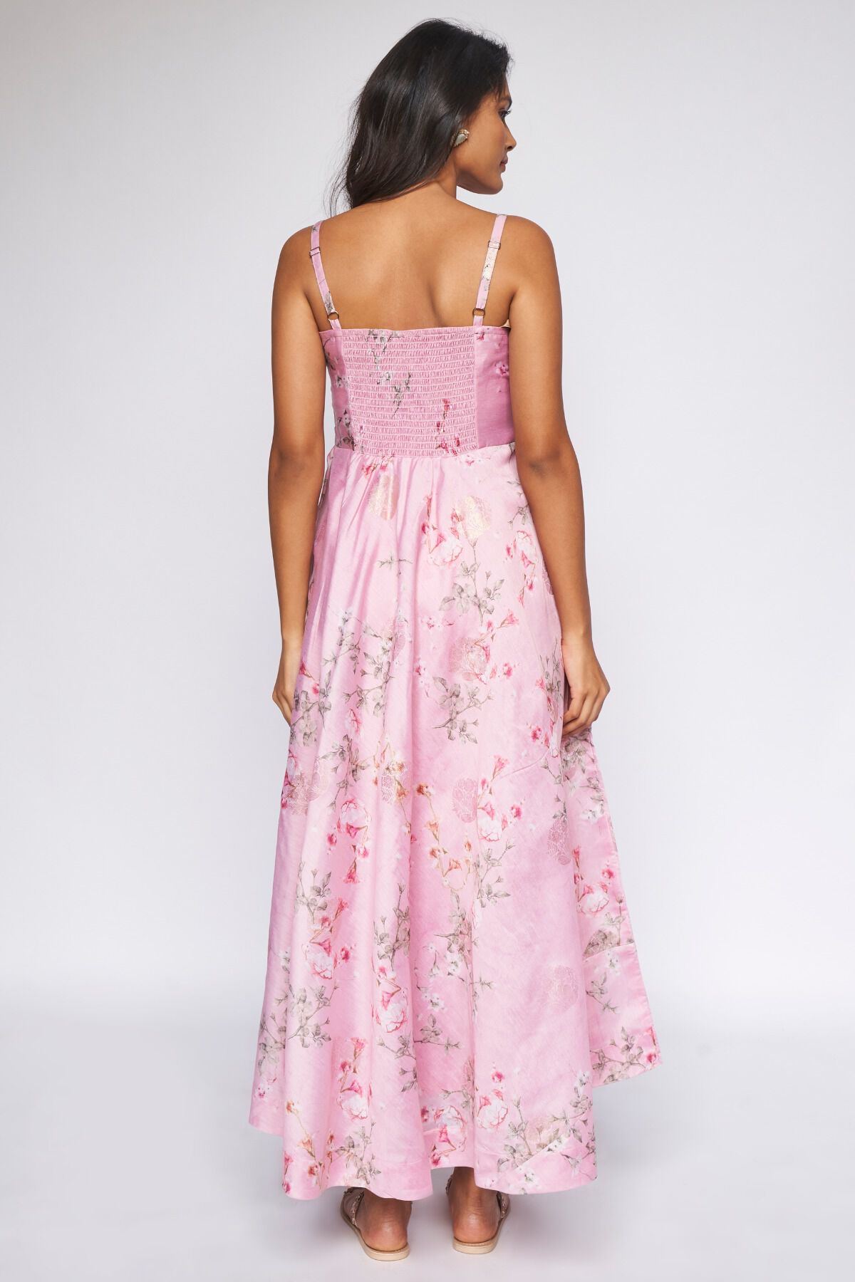Pink Floral Fit & Flare Dress, Pink, image 4