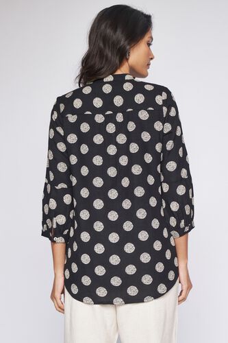5 - Black Polka Dots Shirt Style Top, image 5