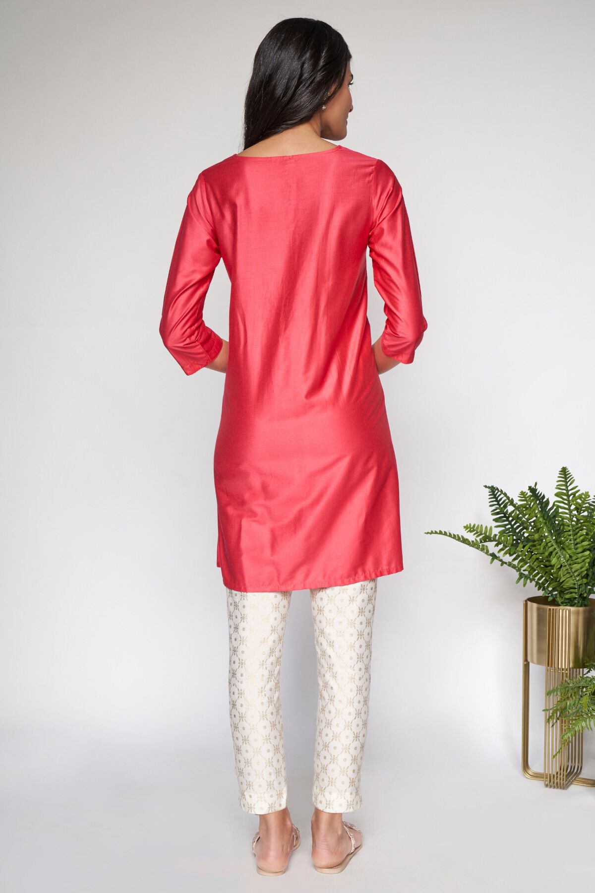4 - Pink Embroidered Short Tunic, image 4