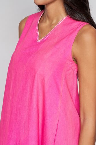 4 - Hot Pink Midi A-Line Dress, image 4