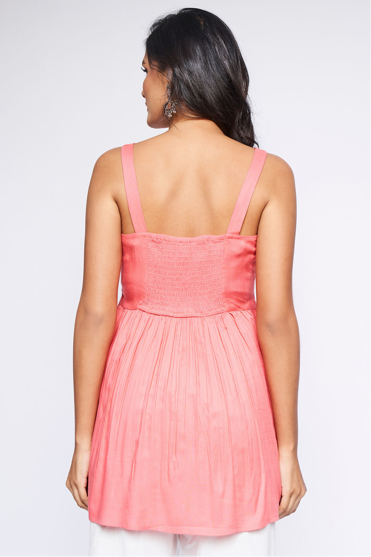 Coral Fit & Flare Top, Coral, image 4