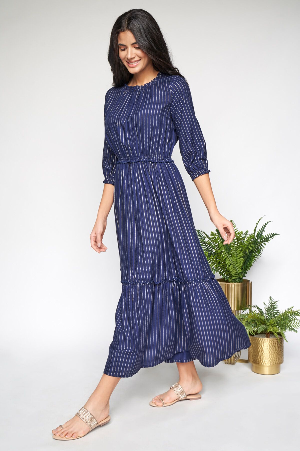 3 - Indigo Regular Fit and Flare Dress, image 3