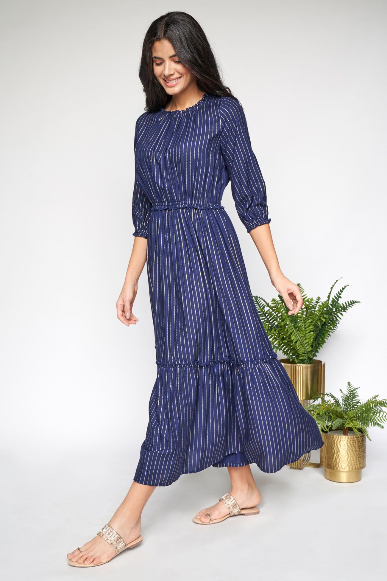 3 - Indigo Regular Fit and Flare Dress, image 3