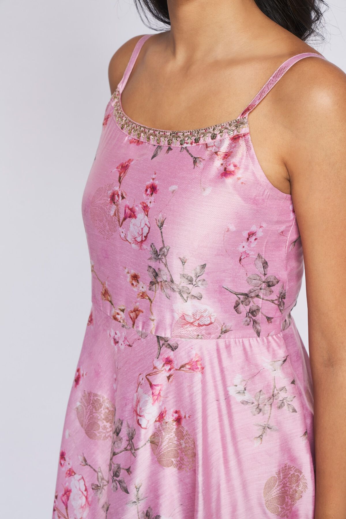 Pink Floral Fit & Flare Dress, Pink, image 5
