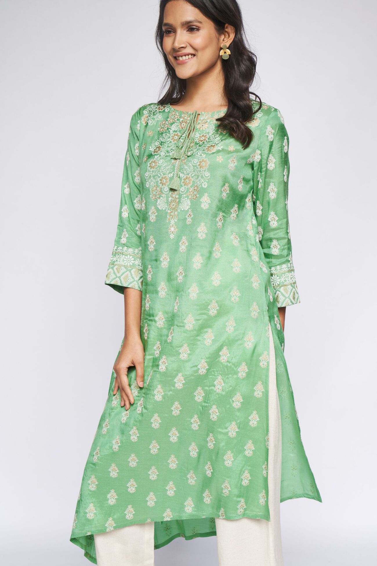 3 - Mint Floral Kurta, image 3