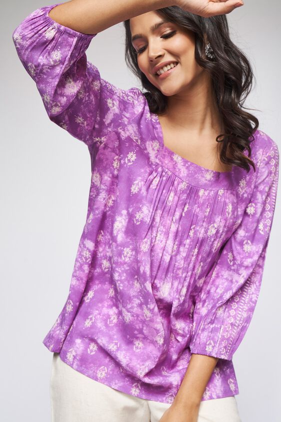 1 - Lilac Tie & Dye Trapese Top, image 1